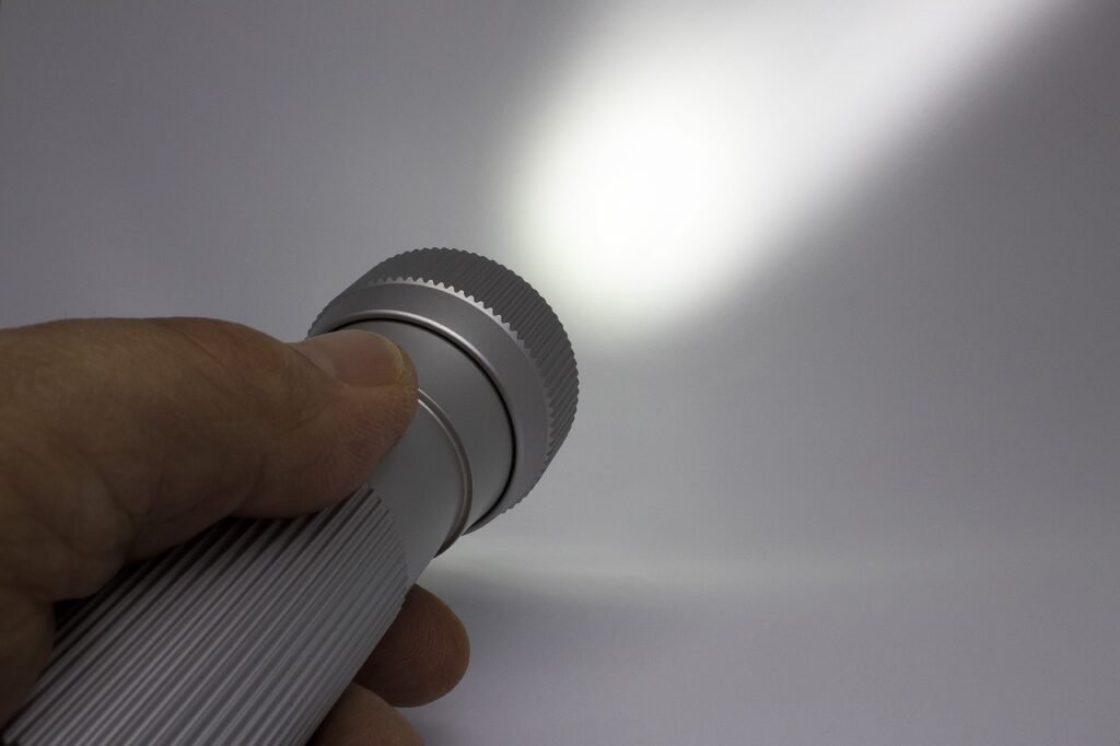 flashlight, hand, led